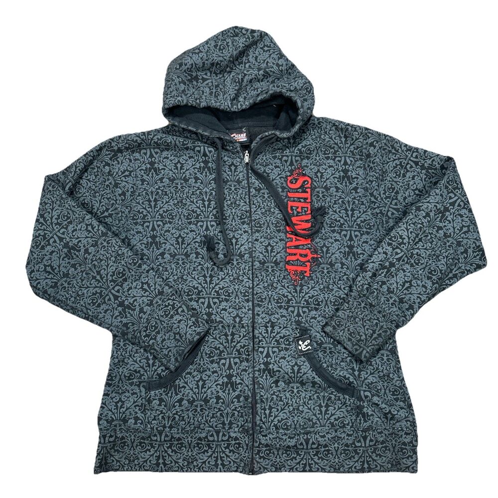 Tony Stewart NASCAR Chase Authentics Hoodie Sweatshirt Full Zip Y2K Womens Large